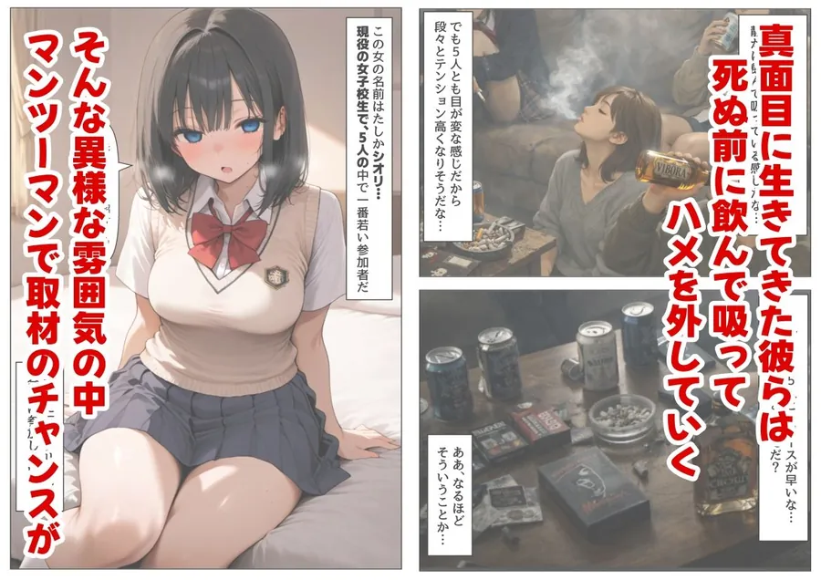 【無料エロ漫画・同人】実録！  集団自●に俺は潜入取材する-1枚目