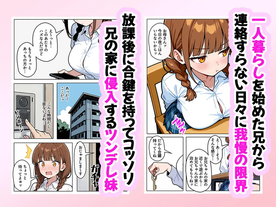 【無料エロ漫画・同人】巨乳なツンデレ妹はほっとけない〜兄の家侵入編〜-0枚目