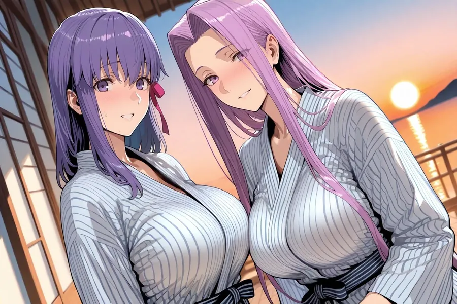 【無料エロ漫画・同人】間○桜＆メ○ューサin温泉-0枚目