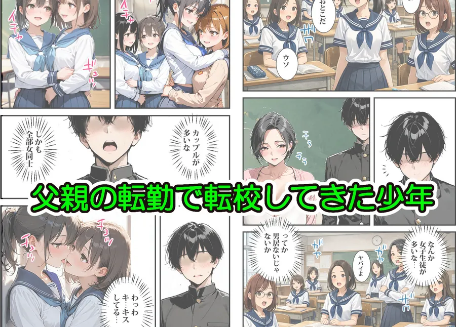 【無料エロ漫画・同人】転校した学校は貞操逆転の学校だった-0枚目