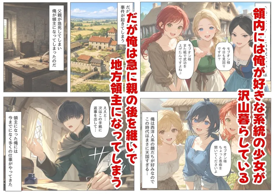 【無料エロ漫画・同人】中世領主に転生した俺は、【初夜権】で処女を抱きまくる-1枚目