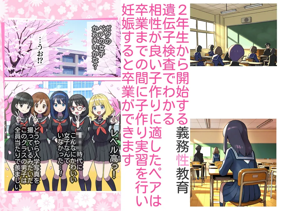 【無料エロ漫画・同人】義務性教育〜妊娠すると卒業できる学校〜-1枚目