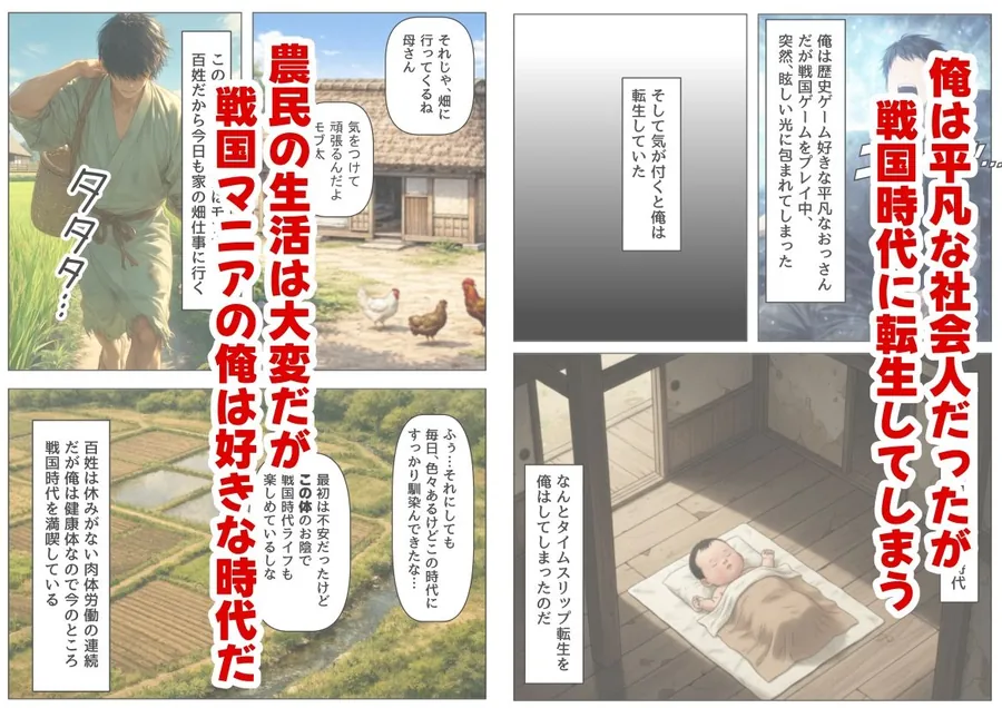 【無料エロ漫画・同人】《戦の乱取り（略奪）》 戦国時代の農村に俺が転生したら、エロすぎた史実の話-0枚目