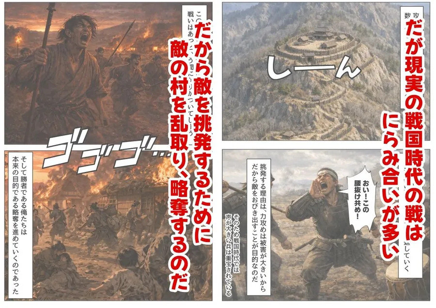 【無料エロ漫画・同人】《戦の乱取り（略奪）》 戦国時代の農村に俺が転生したら、エロすぎた史実の話-2枚目