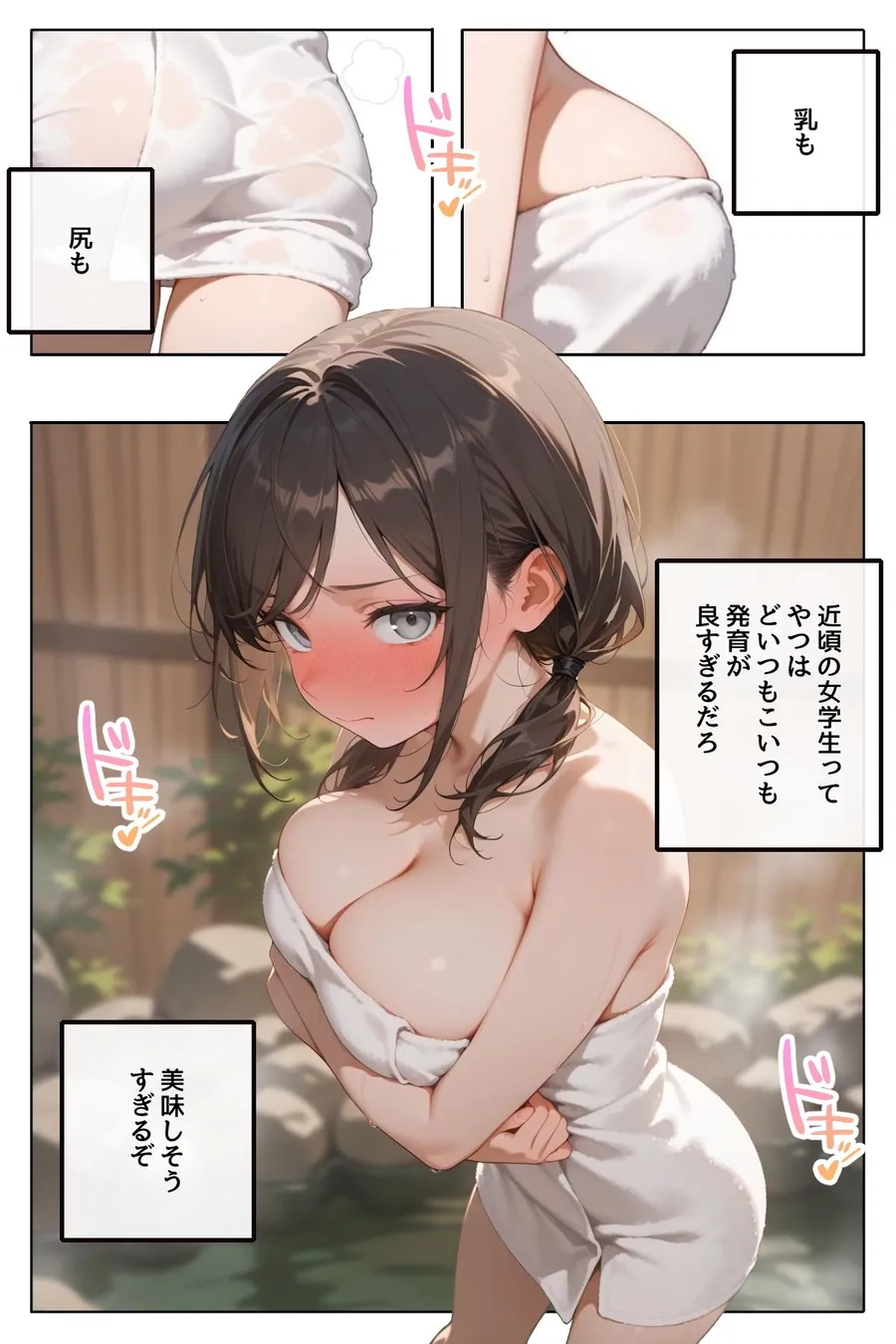 【無料エロ漫画・同人】どこの女子校にもありふれた普通の性指導  〜温泉学園〜  1-0枚目