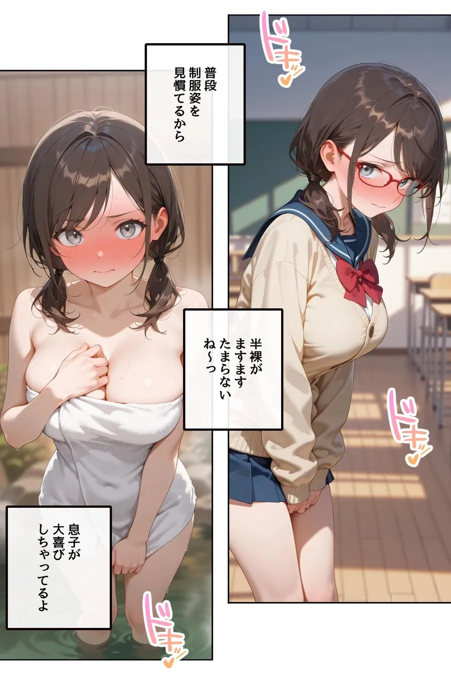 【無料エロ漫画・同人】どこの女子校にもありふれた普通の性指導  〜温泉学園〜  1-1枚目