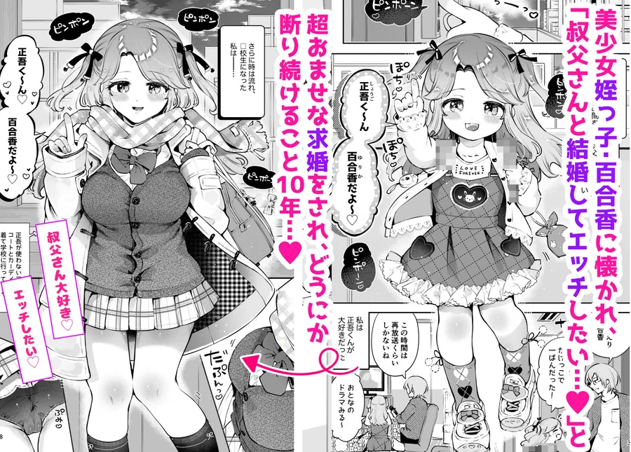 【無料エロ漫画・同人】叔父が大好きな巨乳JK姪に生ハメおねだりされる話〜叔父さんのお嫁さんになりたい〜-0枚目