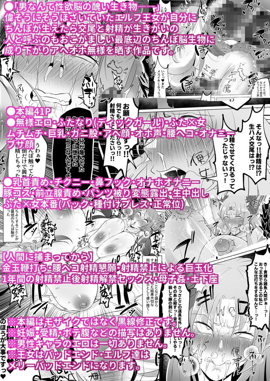 【無料エロ漫画・同人】【エルフ王女無様下品オス堕ち】 見下してた男以下の下品ちんぽ脳になってエルフ美女たちに中出ししまくった挙句射精の為に無様晒して大事な国まで滅ぼしちゃう話-9枚目