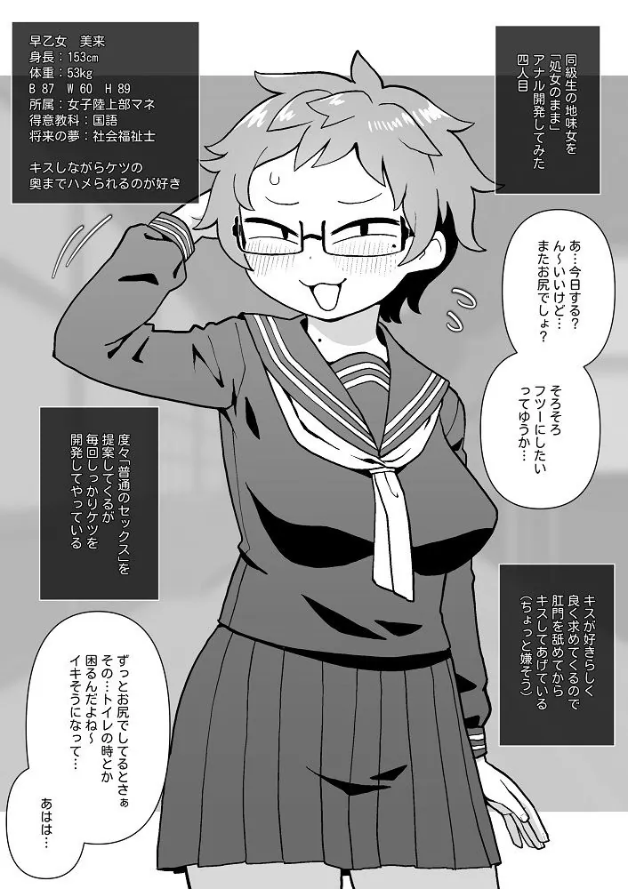 【無料エロ漫画・同人】モブ顔同級生を処女のままアナル開発した話-6枚目