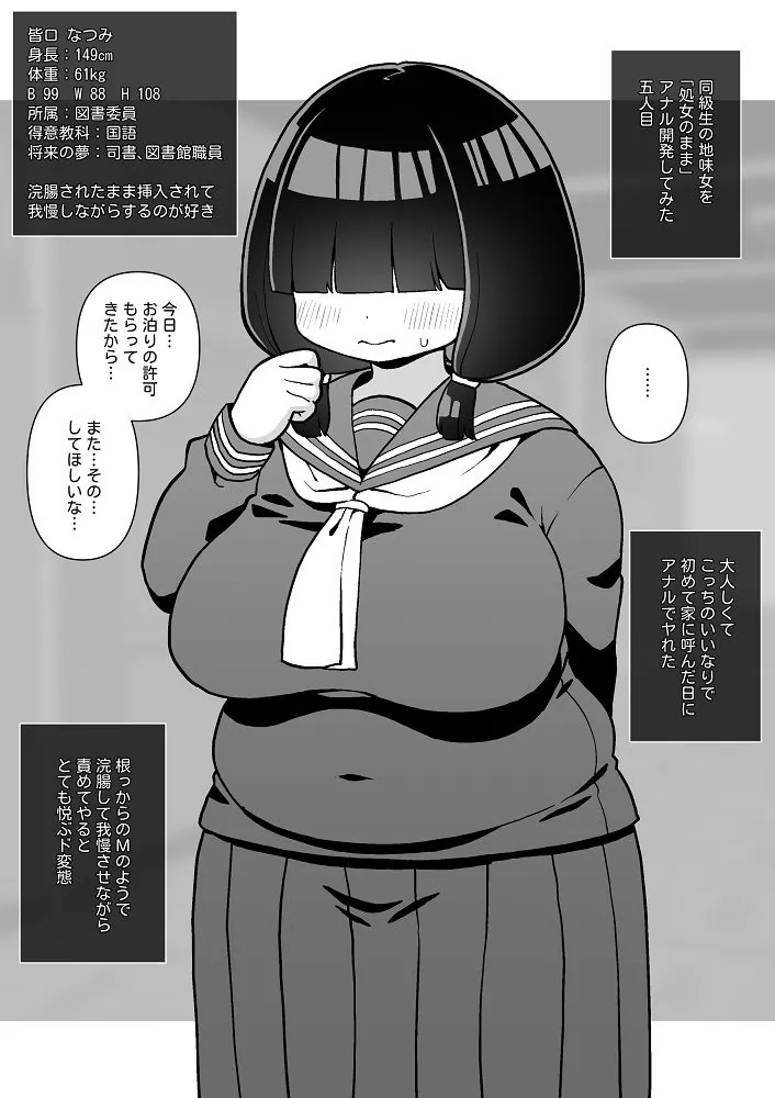【無料エロ漫画・同人】モブ顔同級生を処女のままアナル開発した話-8枚目