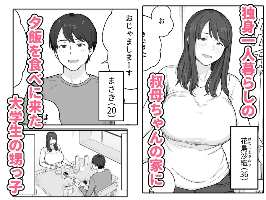 【無料エロ漫画・同人】夕飯のあとは叔母ちゃんと…-0枚目