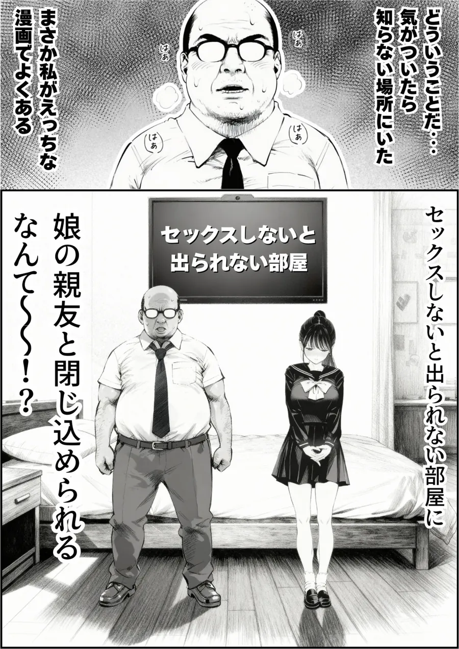 【無料エロ漫画・同人】セックスしないと出られない部屋に娘の親友と閉じ込められたんだが・・・-0枚目