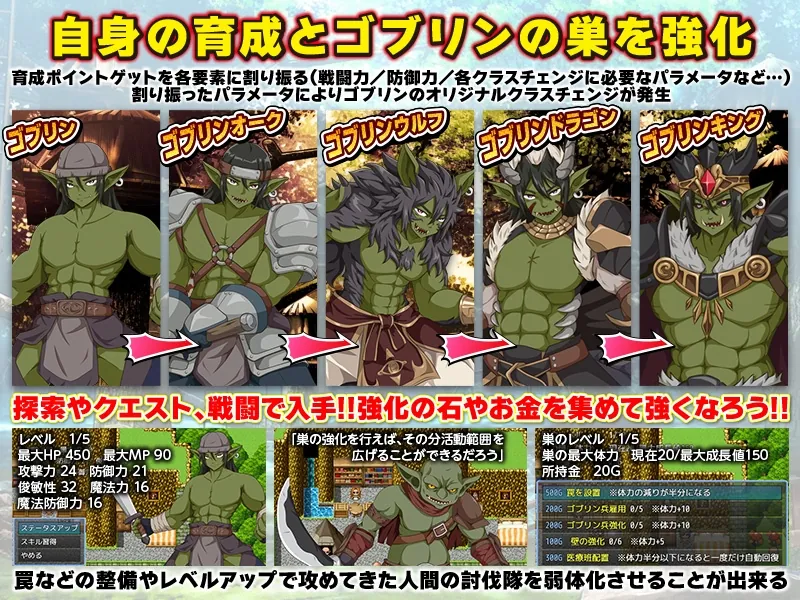 【無料エロ漫画・同人】ゴブリンワールド ～ゴブリン育成オープンワールドSLG～-2枚目