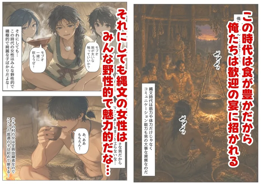 【無料エロ漫画・同人】縄文時代に俺が転生したら、性風習が叡智すぎた件-2枚目