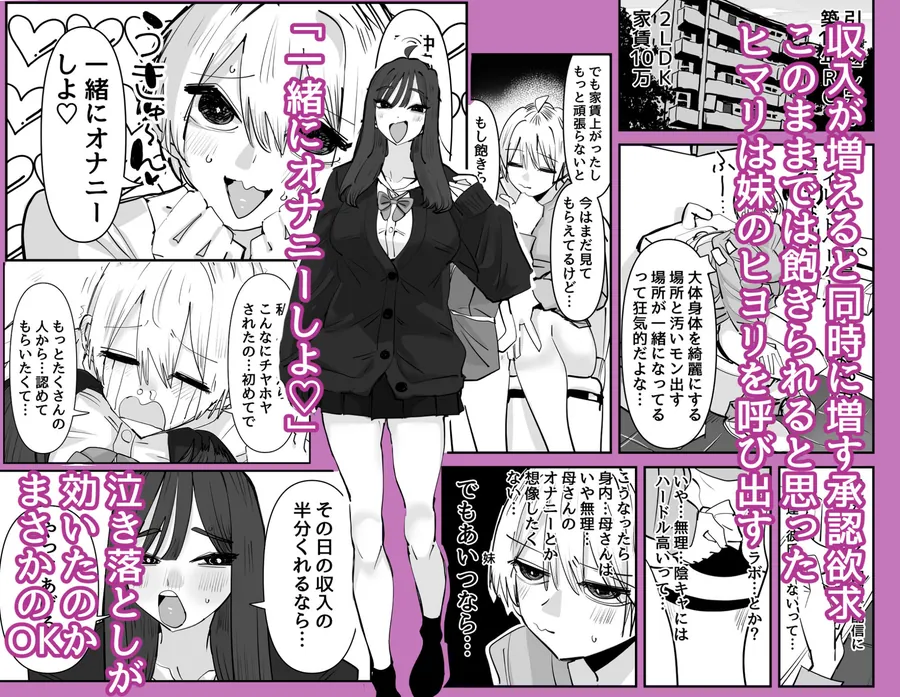 【無料エロ漫画・同人】姉妹でオナニー配信する話-1枚目