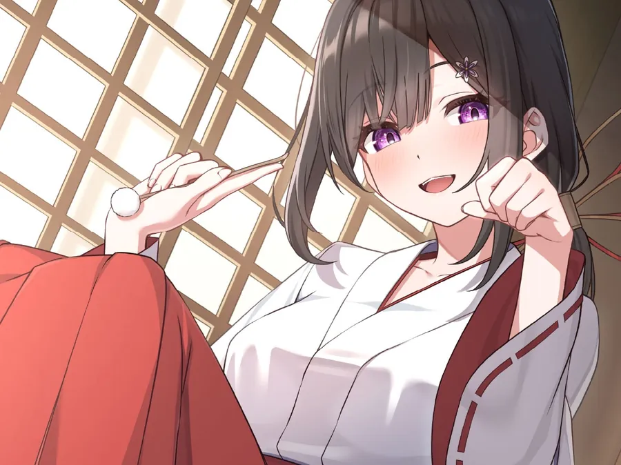 【無料エロ漫画・同人】【CV.茅野愛衣】巫女さんと、安らぎの時間。【耳かき・シャンプー・猫語】～『やがて散りゆく鏡の花へ』ASMR吉積舞編2～-0枚目