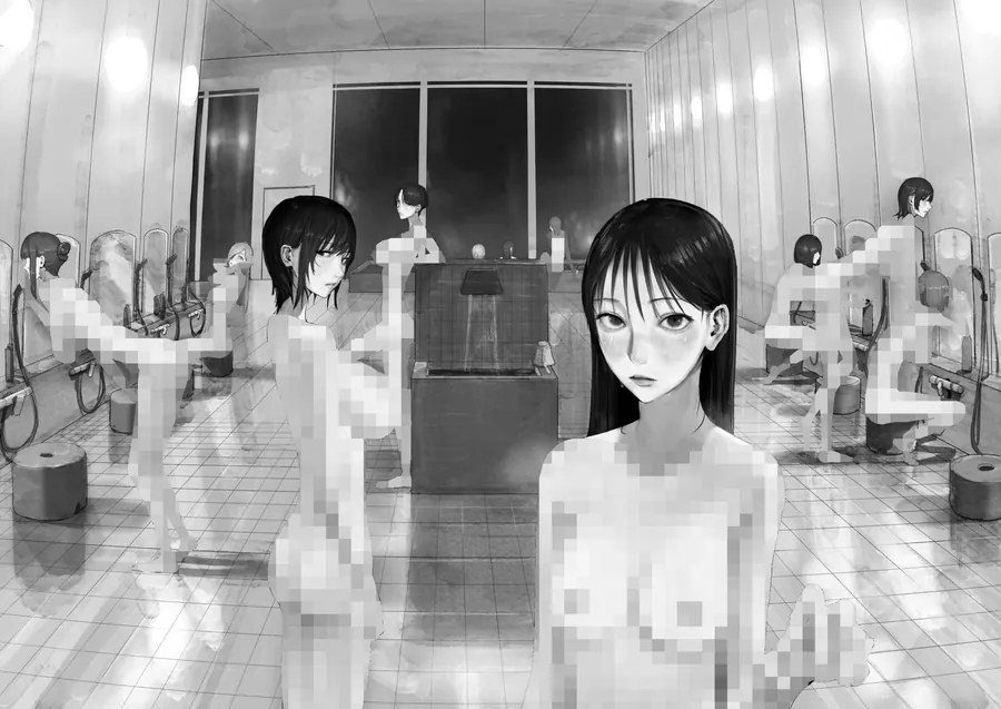 【無料エロ漫画・同人】チー牛陰キャが妹に連れられ修学旅行JKしかいない大浴場で現役JKとゴムなし18Pハーレム大乱交！！-3枚目