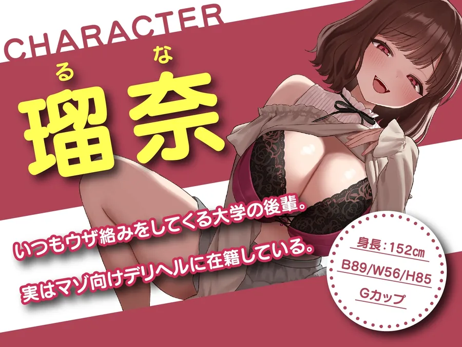【無料エロ漫画・同人】【6/26まで10%OFF】先輩、もしかしてマゾですか♡ デリヘル嬢な後輩JDにたっぷり弄ばれる-1枚目