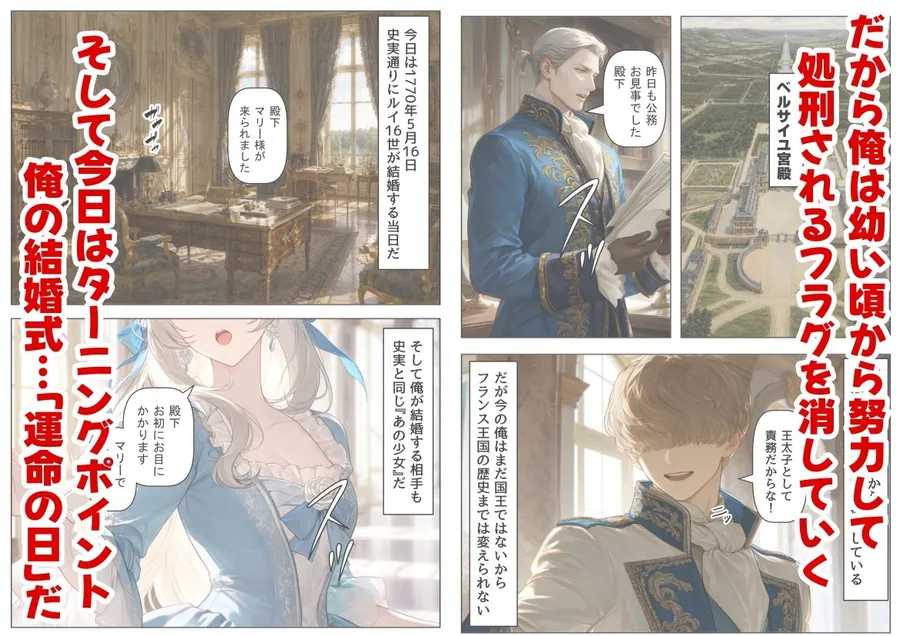 【無料エロ漫画・同人】マリーアントワネットの夫に転生した俺は、ギロチン処刑を回避したい件-1枚目