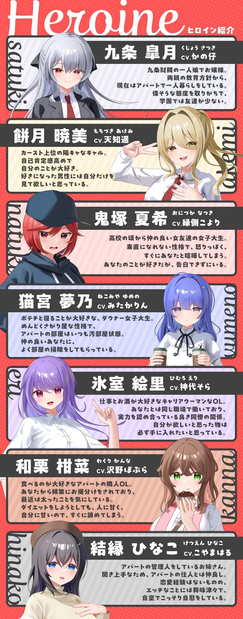 【無料エロ漫画・同人】【7周年記念作品/7人オムニバス作品/3時間越え】縁結び荘へようこそ-アパートに住む7人の住人と甘々エッチする話【バイノーラル】-1枚目