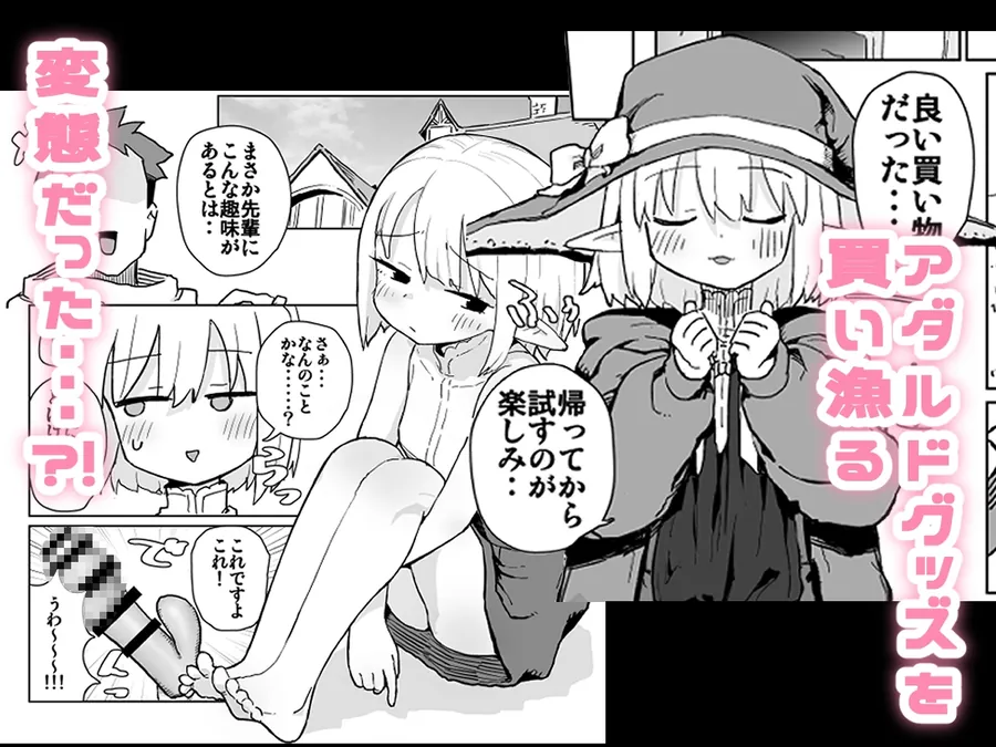 【無料エロ漫画・同人】同じパーティーのクール系エルフが裏では大人の玩具で遊ぶ変態だったのでセックスすることにした-1枚目