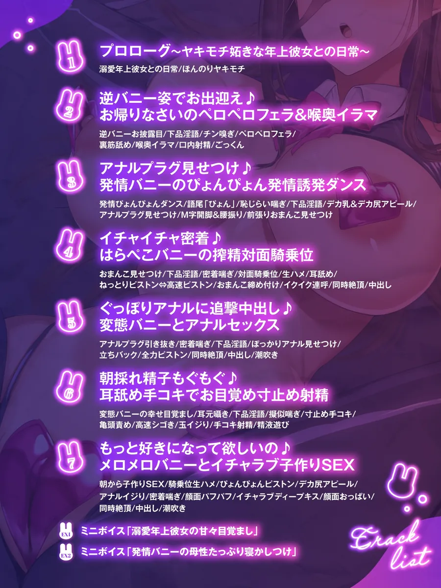 【無料エロ漫画・同人】【うさぴょんチン媚び♡密着囁き】低音ダウナーバニーのうさ耳子作り誘惑SEX♪ ～メロつき発情お姉さんと愛情たっぷり溺愛エッチ♡ 「キミの好きにして欲しいぴょん♡」-4枚目